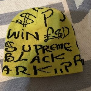 Supreme Yellow Graphic Beanie